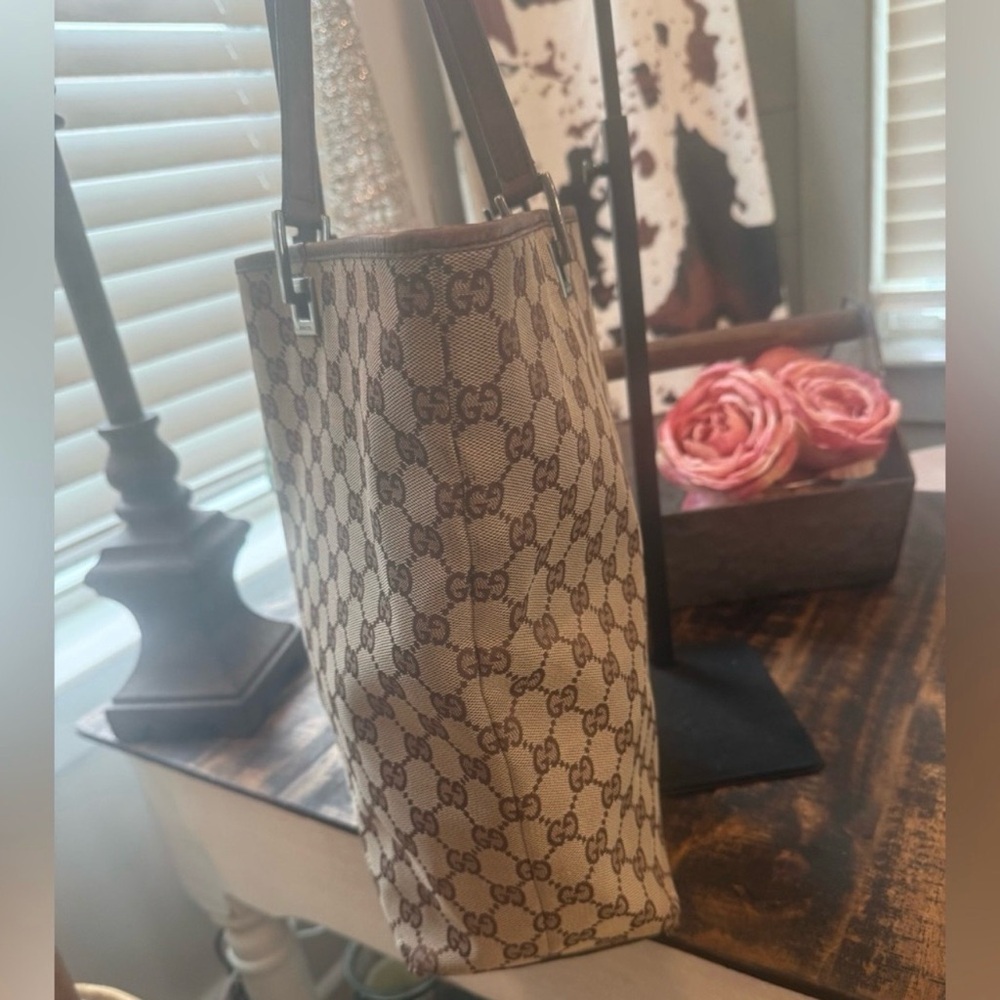 Gucci Beige Brown GG Canvas Tote - Picture 5 of 11